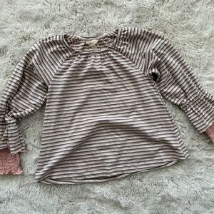 Matilda Jane Just Imagine Charlea Top Pink and White Kids Top sz 6